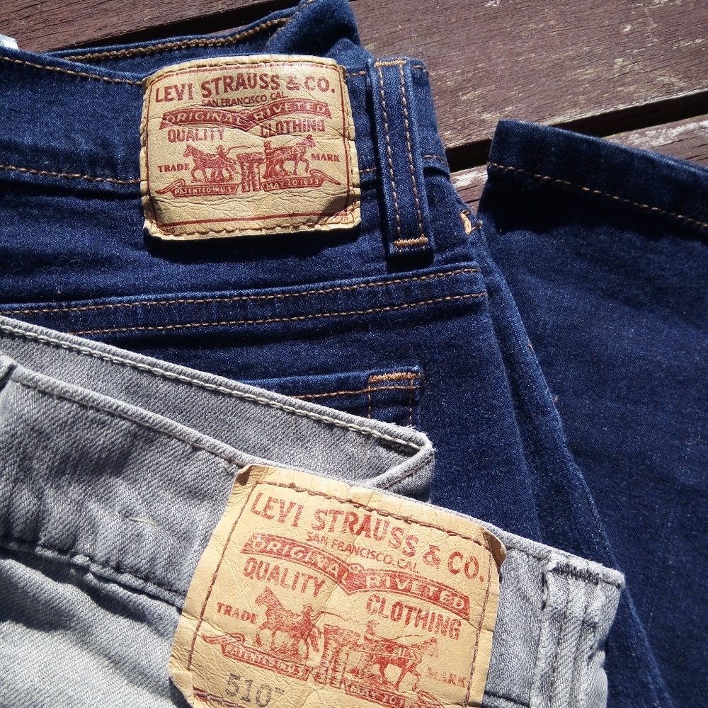 2 PAIRS Levis Gray Blue Skinny Flare Jeans 510/512